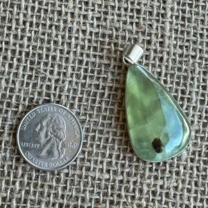Prehnite and Silver Pendant